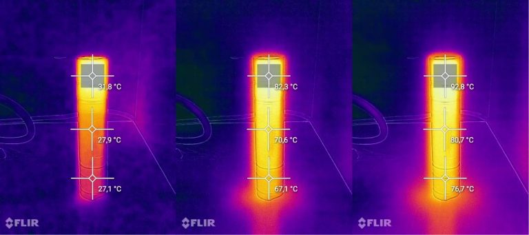 Nagrzewanie się latarki Convoy s2+, Osram KR CSLNM1.23 (czerwona dioda) 2.5A