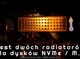 testy radiatorów dla dysków nvme m.2